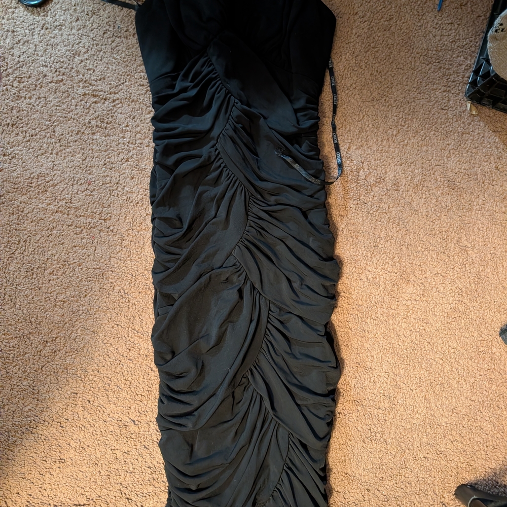 XOXO Black Ruched Maxi Dress